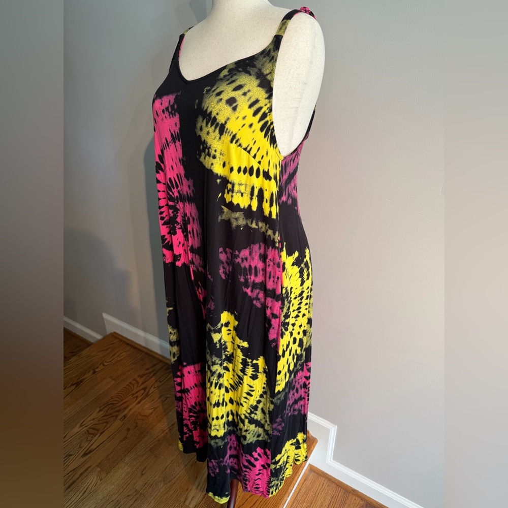 Torrid Black Pink/Yellow Tie Dye Super Soft Culotte Romper - Size 3 (22-24, 3X) - Picture 4 of 13